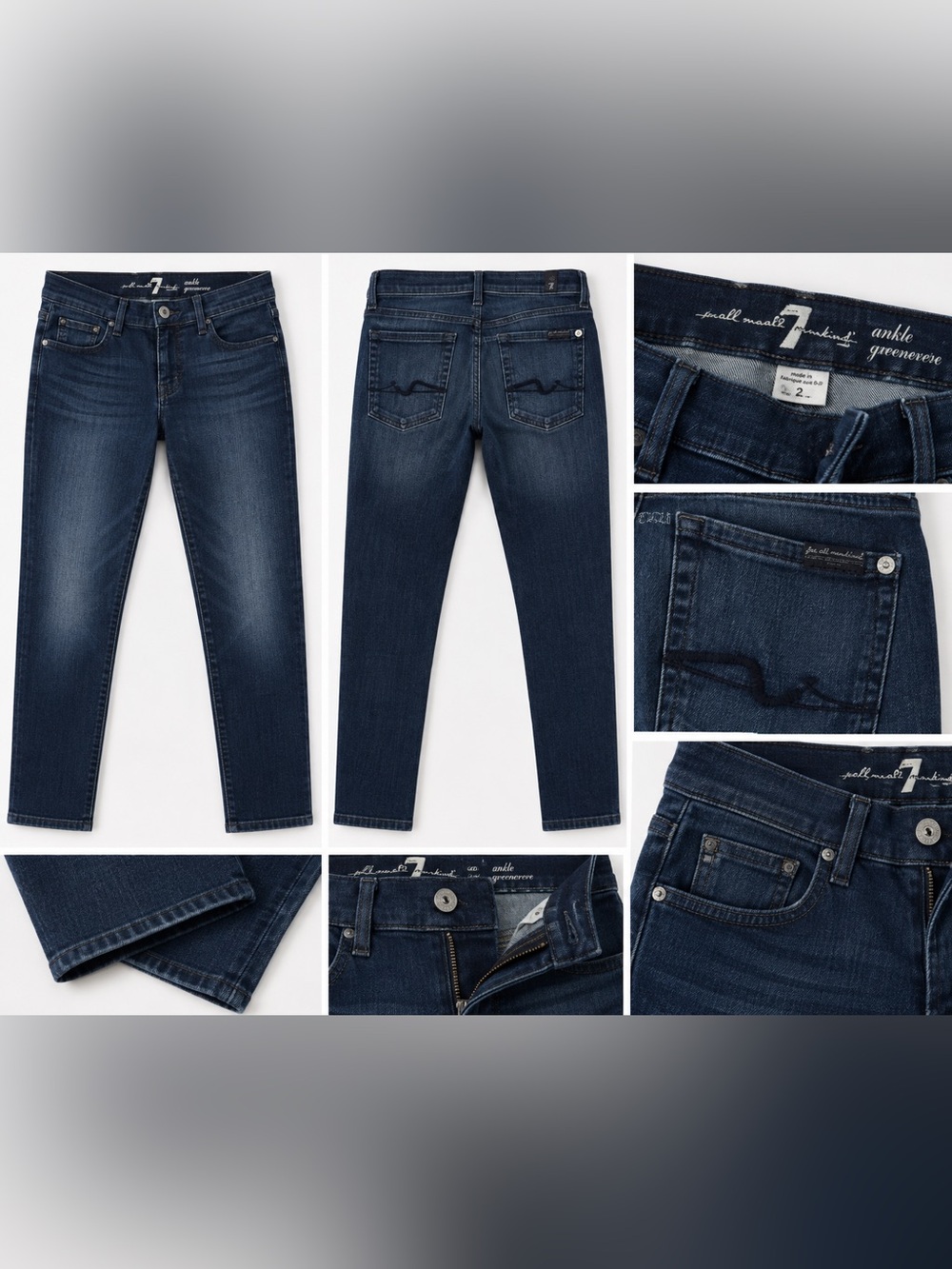 Sevens 7 for all mankind- Dark Wash Slim Ankle Jeans - Dark Blue